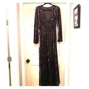 Gianni Bini Purple Crushed Velvet Wrap Dress